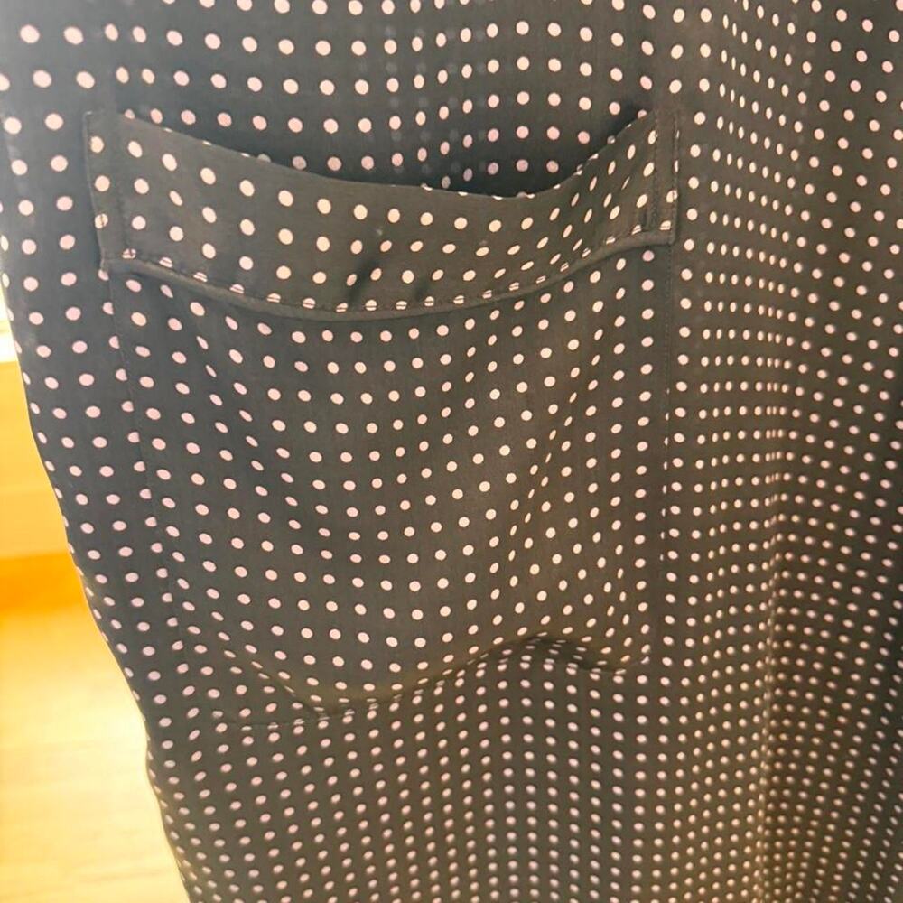 Silk robe navy with white - Picture 4 of 5